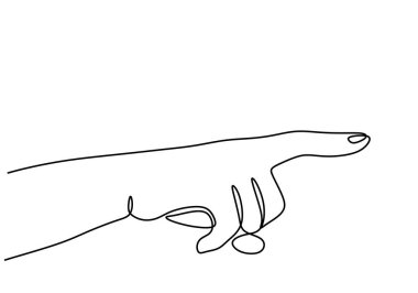 Bir el işareti çizimi. Vektör illüstrasyon problem yaratıcı fikri.