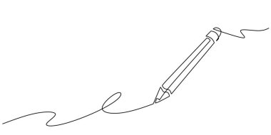 Bir satır kalem çizimi. El çizimi ikon eğitim işareti. Minimalist düzenlenebilir felçli tek satır sanat vektörü çizimi