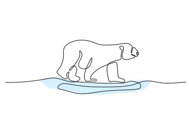 Devamlı çizim yapan vahşi bir hayvan. Tek bir ana hatlı vahşi yaşam konsepti. Vektör illüstrasyonu izole edildi. Minimalist tasarım elle çizilmiş.