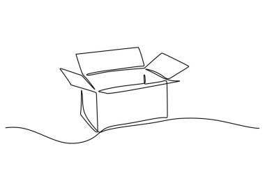 Birinci kutuyu aralıksız aç. Vektör hediye sürpriz konsepti.