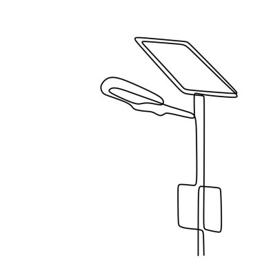 Güneş paneli fotovoltaik çizimi. Güneş ışığı kaynağı. Yeşil yenilenebilir enerji kavramı.