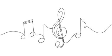 Müzik notasının tek satır çizimi. Bir elin devamlı soyut semboller çizmesi.