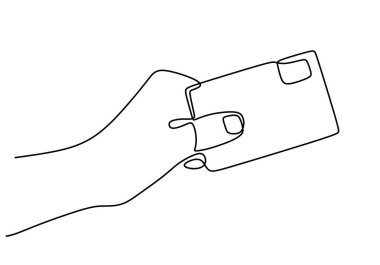 Bankanın kredi kartını tutarken sürekli çizgiler çiziyor.