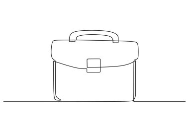 Çanta çalışma çantası bir çizim çizimi. Çalışmak için sürekli bir evrak çantası..