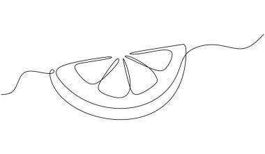 Devamlı turunçgiller çiziyor. Sağlıklı yiyecek, doğal organik konsept. Limonata Vektör illüstrasyonunun dilimi düzenlenebilir vuruş.