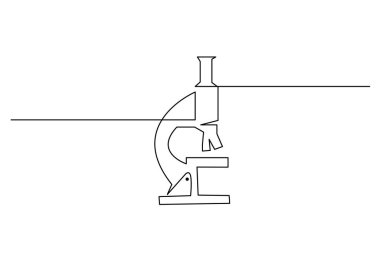 Devamlı çizgiler mikroskop çekiyor. Biyoloji analizi için bilim ekipmanı.