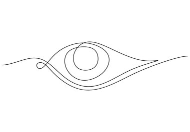 Kesintisiz göz çizgisi. Vektör illüstrasyon düzenlenebilir vuruş