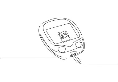 Glukometre bir çizgi çiziyor. Tek sürekli diyabet kontrolü.