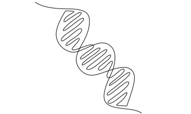 Soyut DNA sürekli çizgi çizimi. Sağlık ve Genetik için El Çizimi Vektör Konsepti.