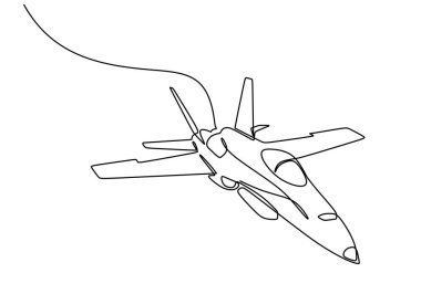 Uçak jeti ve taşımacılığının kesintisiz bir çizgisi.