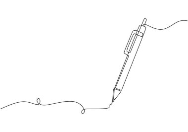 Sürekli bir kalem çizimi. Vektör illüstrasyon minimalisti.
