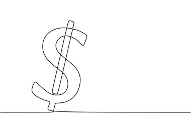 İzole edilmiş bir vektör dolar işareti çizimi. Vektör illüstrasyon Finans Ekonomisi kavramı.