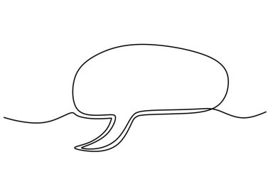 Konuşma mesaj baloncuğunun aralıksız çizimi. Vektör illüstrasyon minimalisti.