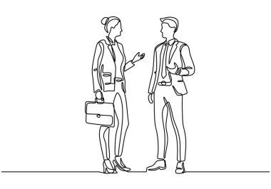 İş toplantılarının durmaksızın çizilmesi. Vektör illüstrasyon minimalisti.