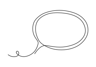 Konuşma mesaj baloncuğunun aralıksız çizimi. Vektör illüstrasyon minimalisti.