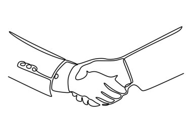 El sıkışmanın sürekli bir çizgi vektör çizimi. Vektör illüstrasyon minimalisti.