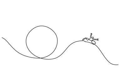 Teknelerle sürekli oynayan insanlar beyaz arka planda izole edilmiş çizim tarzına sahiptirler..