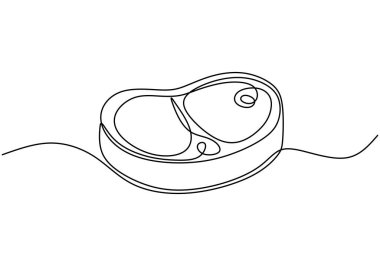 Beyaz arka planda izole edilmiş tek bir et dilimi var. gıda konsepti vektör illüstrasyonu.