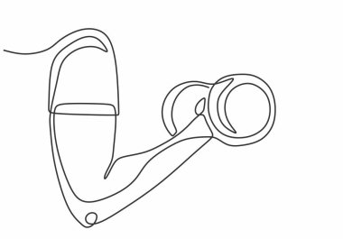 Barbel 'ı sürekli tek bir çizim tarzında kaldır. Spor salonu konsepti vektör illüstrasyonu.