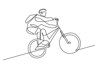 Bisiklet süren genç profesyonel işadamını şirketine çeken tek sıra. İşe motorsiklet, çevre dostu ulaşım konsepti.