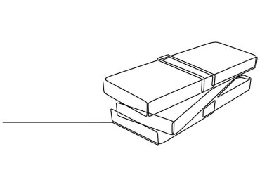 Bir kaç tomar para, kesintisiz çizim. Para tasarrufu, yatırım ve banka konsepti. Vektör illüstrasyonu minimalist tasarım el çizimi.