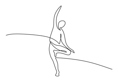 Dinlenme için yoga pozu veren tek bir kadın çizgisi sanatı. Sağlık ve zindelik bir çizgi çizimi, meditasyonu vurguluyor, beyaz arka planda izole edilmiş..