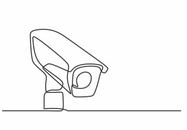 Mobese kamerasının minimalist bir çizimi. Gelişmiş Trafik Güvenliği Tasarımı