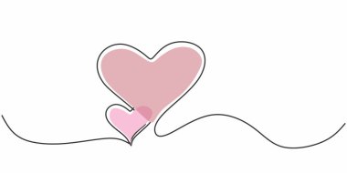 Sevgililer Günü için aralıksız çizim yapan kalpler. Çiftler için Basit Minimalist Aşk Resimleri