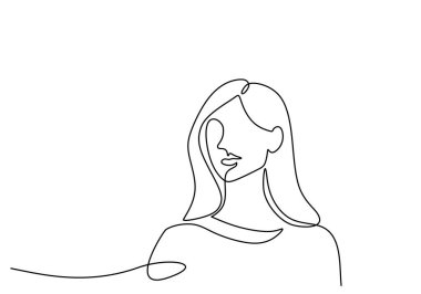 Bir kızın basit bir çizgisi soyut bir dizaynla karşı karşıya. Beyaz, minimalist bir cazibe sergiliyor.