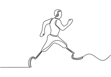 Engelli birinin sürekli çizimi devam ediyor. Minimalist bir yaklaşımda hareket ve özgürlük ruhunu vurgular..