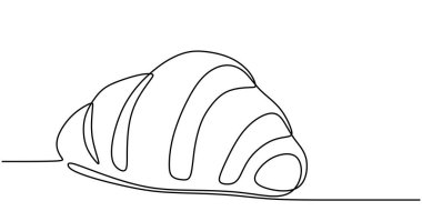 Devamlı ay çöreği çizimi. Basit ve zarif bir pasta tasarımı. Vektör illüstrasyonu.