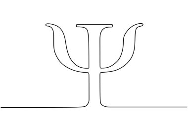 Sürekli bir psikoloji sembolü çizimi. Zihinsel sağlığı temsil eden temiz ve basit bir tasarım. Vektör illüstrasyonu.