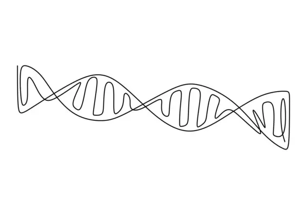 Bir DNA sarmalı çizimi. Biyolojinin ve kalıtımın temelini temiz bir dizaynla çizmek. Vektör illüstrasyonu.