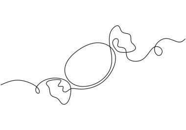 Sürekli çizilen bir çizimde şeker. Tatlılar ve tatlı temaları için minimalist tasarım. Kutlamalar ve ikramlar için basitleştirilmiş el çizimi illüstrasyon.