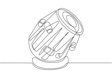 Continuous line drawing of a Tabla, showcasing the traditional music instrument from India in a minimalist style. clipart