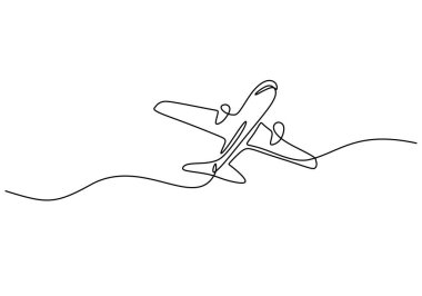 Devamlı bir uçak çizimi. Uçağı basit, zarif bir el yapımı tasarıma sahip..