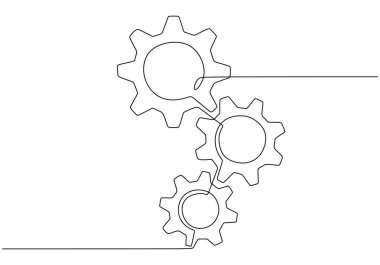 Devamlı tek sıra halinde dişli çizgileri. Birbirine kenetlenen dişlileri parlak bir vektör biçiminde temsil eder.