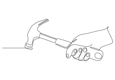 Çekici kavrayan bir elin sürekli çizdiği tek çizgi..