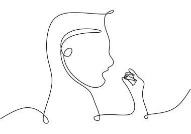 İnsanlar sürekli olarak kapsül ilacı alıyor. Sağlık sigortası konsepti. Beyaz arkaplanda izole edilmiş vektör illüstrasyon minimalisti.