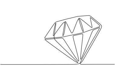 Elmas aralıksız çizim. Güzellik ve moda konsepti. Beyaz arkaplanda izole edilmiş vektör illüstrasyon minimalisti.