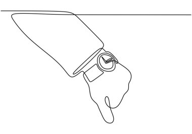 El takan kol saati sürekli çizgi çiziyor. Güzellik ve moda konsepti. Beyaz arkaplanda izole edilmiş vektör illüstrasyon minimalisti.