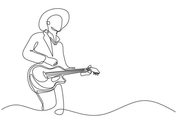 Elektro gitar çalan bir adamın sürekli çizdiği tek çizgi. Müzik aletini minimalist bir sanat tarzıyla temsil eder..