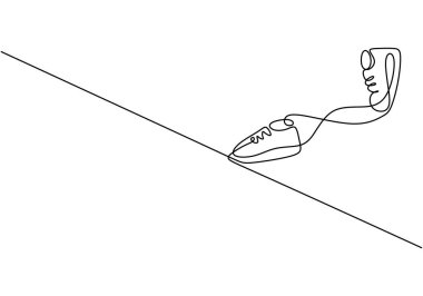 Bitiş çizgisine dokunan ayakkabılar sürekli tek bir çizgi çizerek resmedilir. Spor etkinliği konsepti sıkı çalışmanın doruk noktasını temsil ediyor..