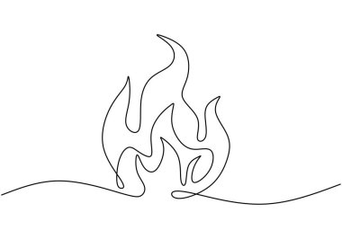 Ateş ya da sürekli tek çizgi halinde ateş. Doğa elementi sembolü kavramı.