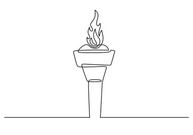 Ateşli spor meşaleleri çizmeye devam et. Oyun ve yarışma sembolü kavramı.