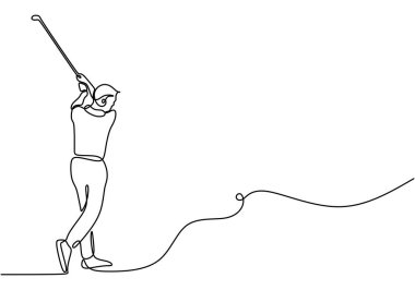 Bir golf maçında sürekli tek bir çizgi çizerek çekilen sahneler. Sportif aktivite kavramı kesinliği vurguluyor ve golfe odaklanıyor.