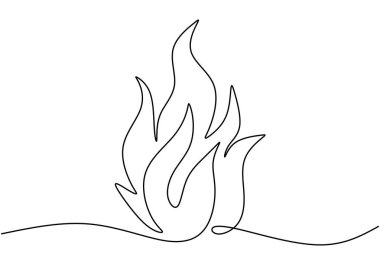 Ateşin ya da alevin sürekli bir çizgisi. Doğa sembolü kavramı.