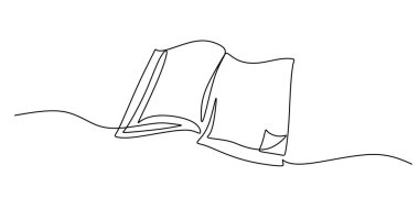 Eğitim Kitabı Sayfası: Minimalist El Tasarımı Konseptinde Sürekli Tek Satır Çizimi İlgi Çekici Öğrenme Konsepti.