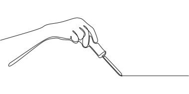 Tornavida Elde: El işçiliği ve Teknik Becerileri Temsil eden Sürekli Tek Çizgili Çizim.