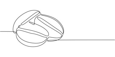 Basit bir yiyecek ve içecek konseptini temsil eden sürekli bir kahve çekirdeği çizimi..